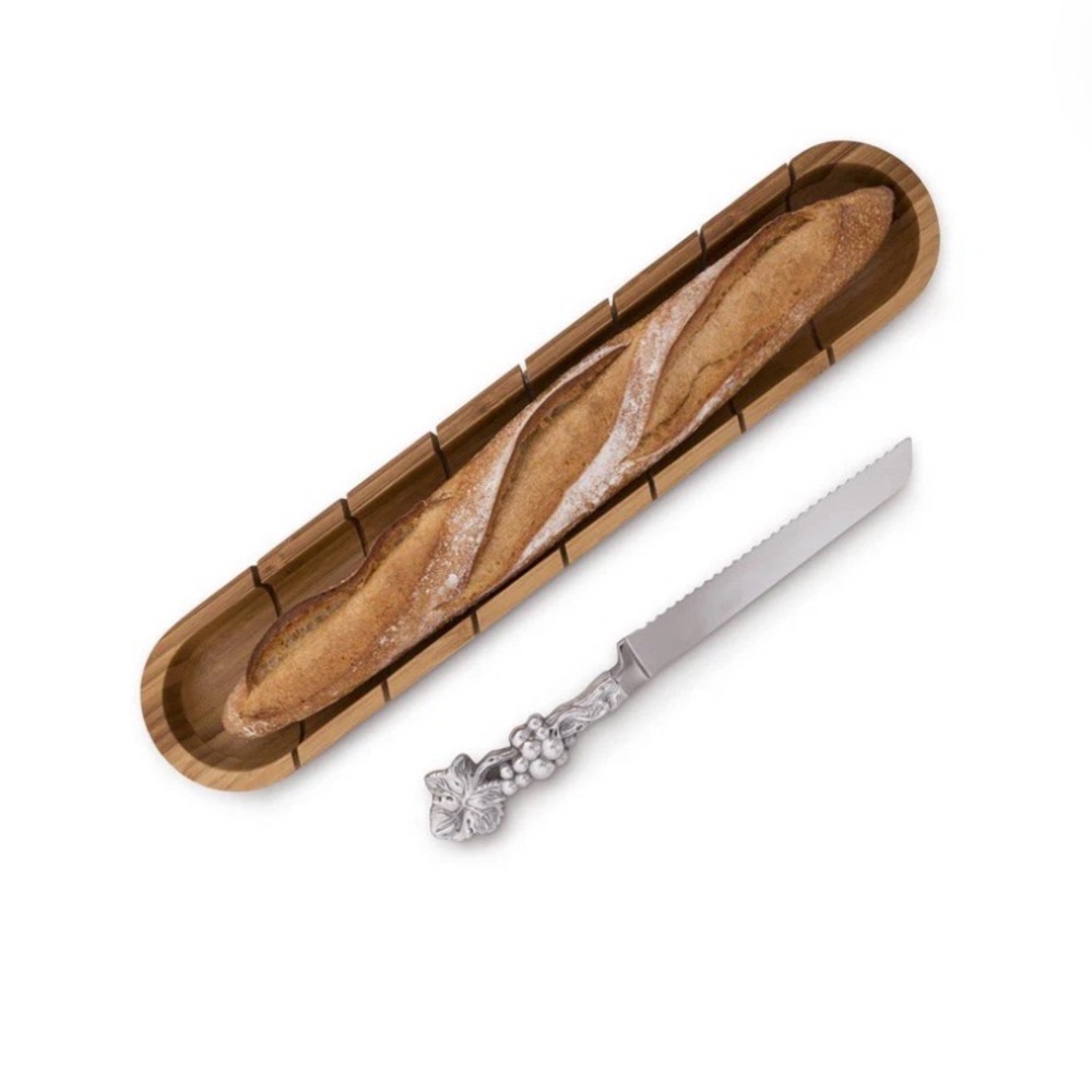 Arthur Court Baguette Board with Bread Knife